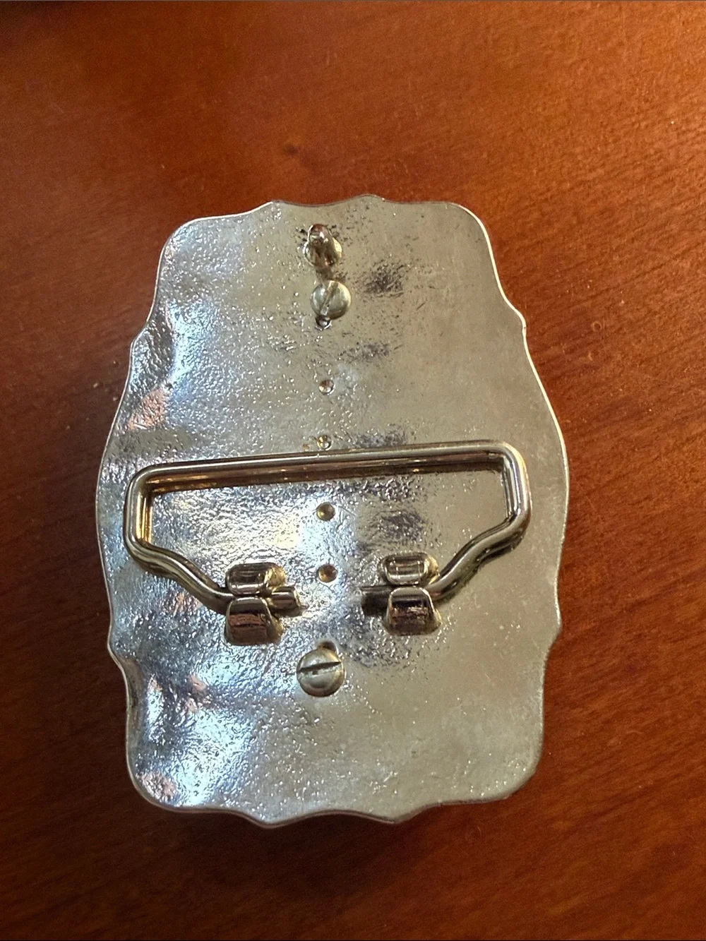 Silver-Tone Decorative Stone Accent belt buckle  in orange  and Gray agate